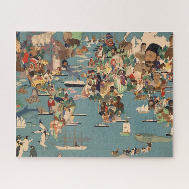 Puzzle Carte pictoriale du monde (Horizontal)