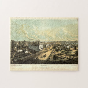 Puzzle Carte picturale Vintage de Oshkosh WI (1850)