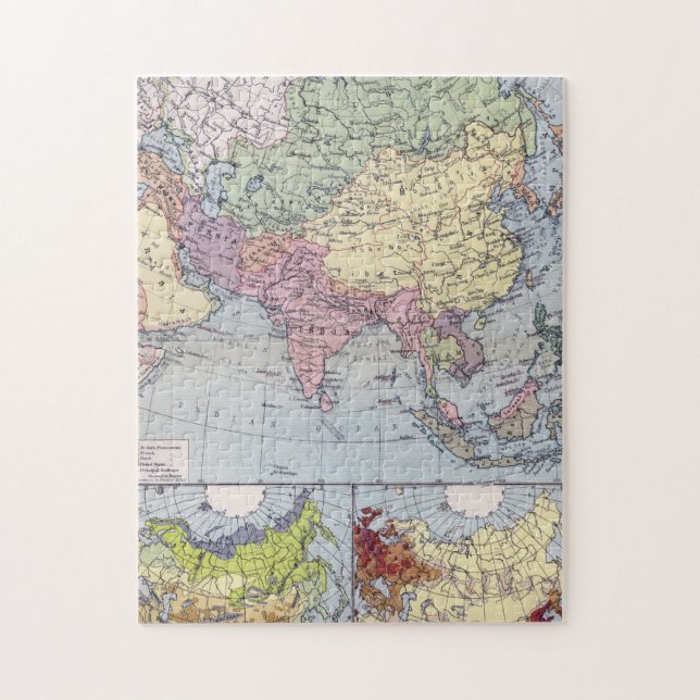 Puzzle Carte politique | Asie (Vertical)