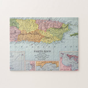 PUZZLE CARTE : PORTO RICO, 1900