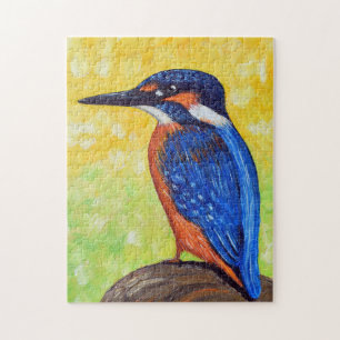 Puzzle Carte postale de peinture de martin-pêcheur