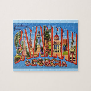 Puzzle Carte postale Savannah Georgia 8x10