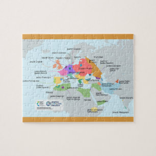 Puzzle Carte recadrée des langues juives