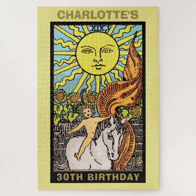 Puzzle Carte Sun Tarot 30e anniversaire Nom de la fête (Vertical)