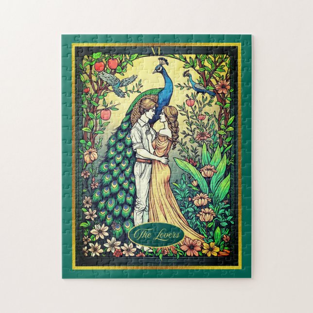 Puzzle Carte Tarot Art Nouveau, Les Amoureux (Vertical)