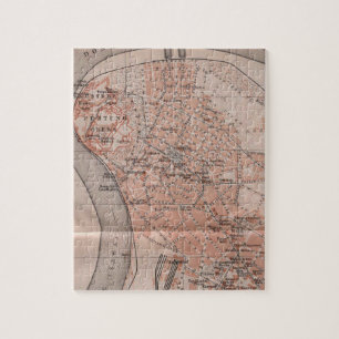 Puzzle Carte vintage de Belgrade Serbie (1905)