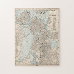 Puzzle Carte vintage de Boston MA (1893)