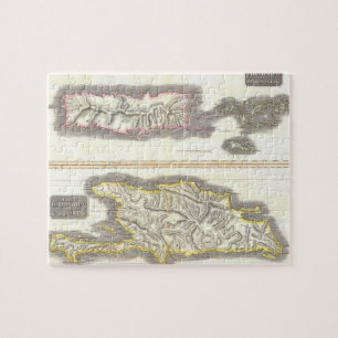 Puzzle Carte vintage de Caraïbes (1815)