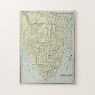 Puzzle Carte Vintage de Charleston SC (1901)
