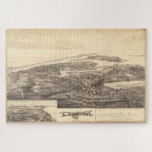 Puzzle Carte vintage de Chatham Massachusetts (Horizontal)