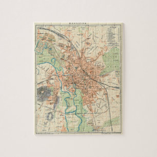 Puzzle Carte vintage de Hanovre Allemagne (1895)
