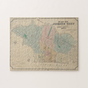 Puzzle Carte vintage de Jersey City NJ (1879)