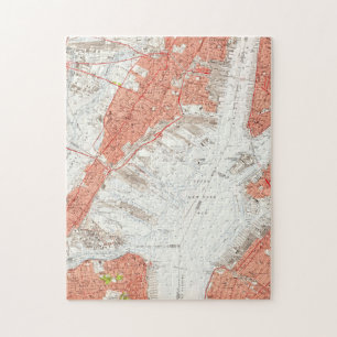 Puzzle Carte vintage de Jersey City NJ (1955)