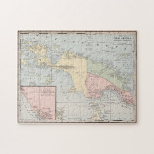 Puzzle Carte vintage de la Nouvelle-Guinée (1901)