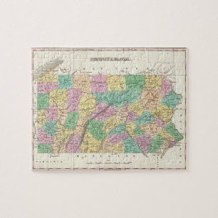Puzzle Carte vintage de la Pennsylvanie (1827)
