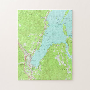 Puzzle Carte vintage de lac George New York (1966)