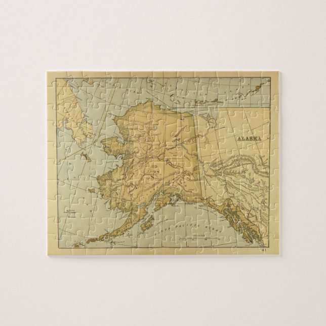 Puzzle Carte vintage de l'Alaska (1894) (Horizontal)