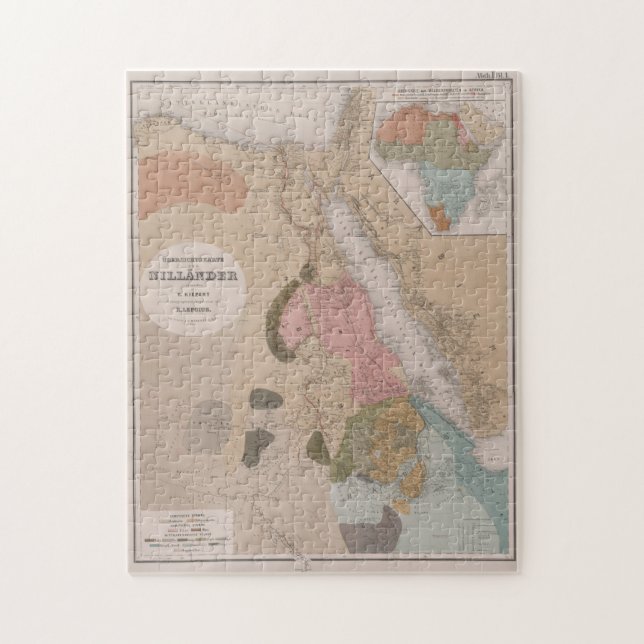 Puzzle Carte vintage de l'Egypte (1856) (Vertical)