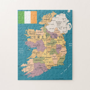 Puzzle Carte vintage de l'Irlande