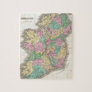 Puzzle Carte vintage de l'Irlande (1827)