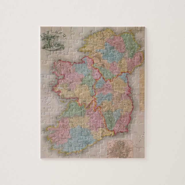 Puzzle Carte vintage de l'Irlande (1835) (Vertical)