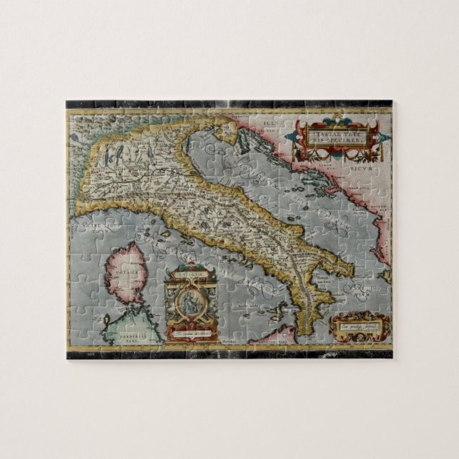 Puzzle Carte vintage de l'Italie (1584) (Horizontal)