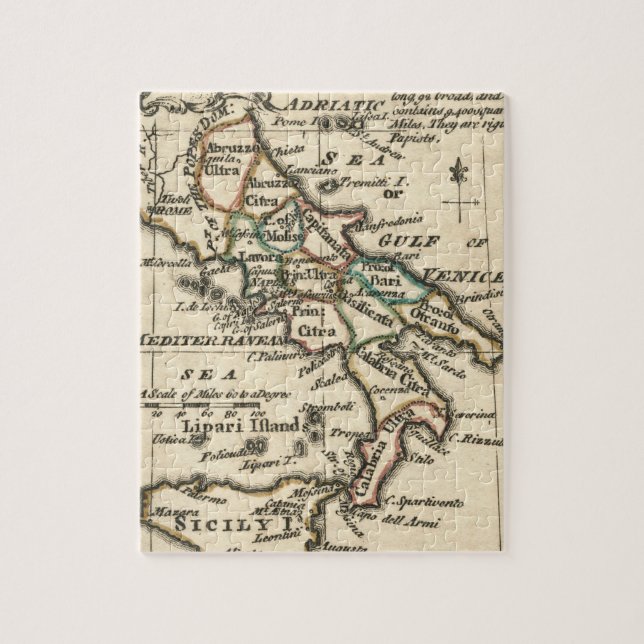 Puzzle Carte vintage de l'Italie (1758) (Vertical)