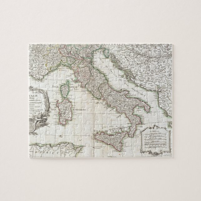Puzzle Carte vintage de l'Italie (1770) (Horizontal)