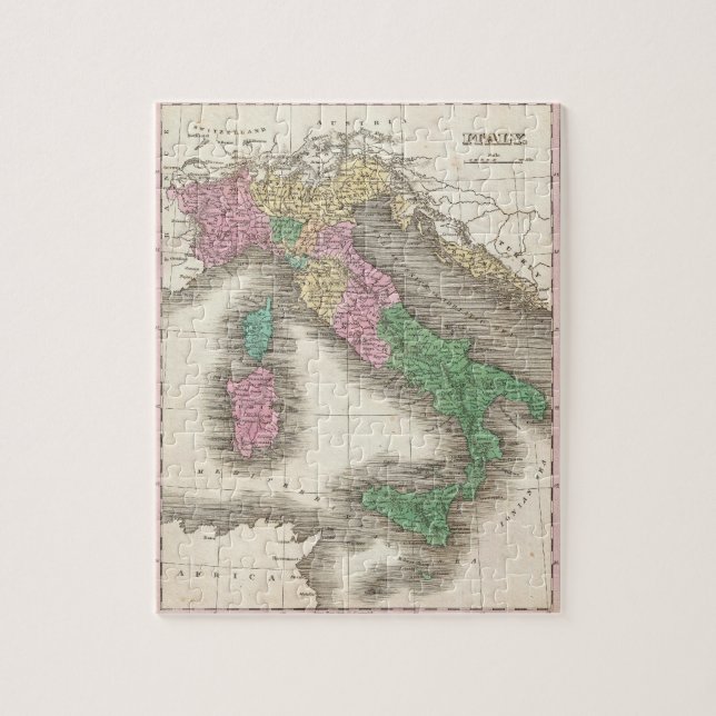 Puzzle Carte vintage de l'Italie (1827) (Vertical)