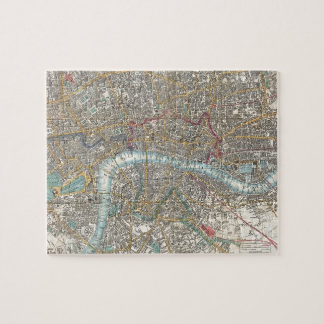 Puzzle Carte vintage de Londres (1848) (Horizontal)