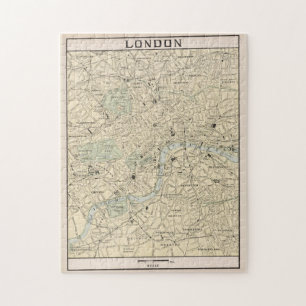 Puzzle Carte Vintage de Londres Angleterre (1901)