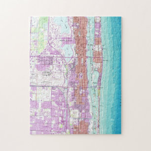 Puzzle Carte vintage de Palm Beach la Floride (1946)