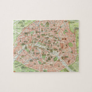 Puzzle Carte vintage de Paris (1920)