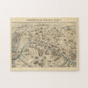 Puzzle Carte vintage de Paris France (1871)