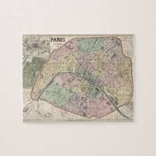 Puzzle Carte vintage de Paris France 1878