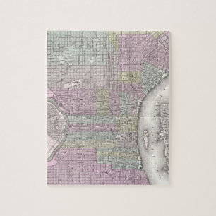 Puzzle Carte vintage de Philadelphie (1855)