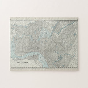 Puzzle Carte vintage de Philadelphie PA (1901)