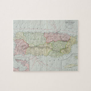 Puzzle Carte vintage de Porto Rico (1901)