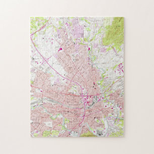 Puzzle Carte vintage de Roanoke la Virginie (1963)