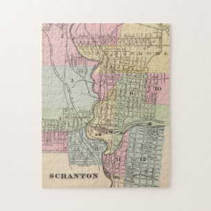 Puzzle Carte Vintage de Scranton PA (1890)