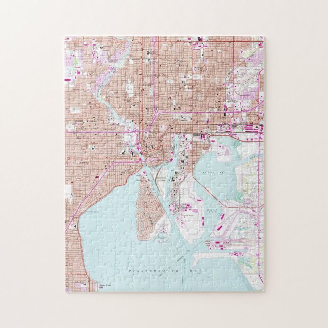 Puzzle Carte vintage de Tampa la Floride (1956) (Vertical)