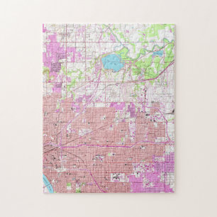 Puzzle Carte vintage de Tulsa l'Oklahoma (1954)