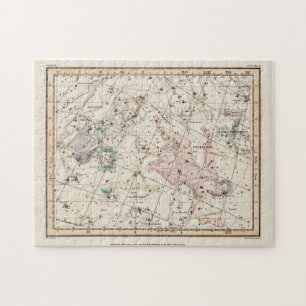 Puzzle Carte vintage des constellations de Persée et d'An