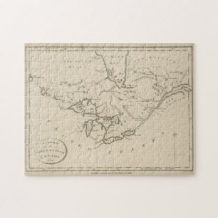 Puzzle Carte Vintage des Grands Lacs (1794)