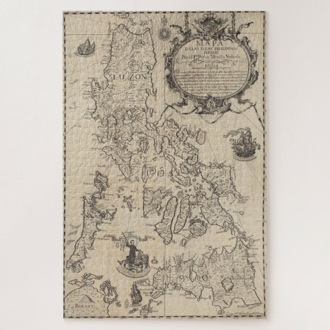 Puzzle Carte Vintage des Philippines (1744) (Vertical)