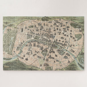 Puzzle Carte vintage des rues de Paris