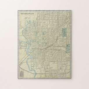 Puzzle Carte vintage d'Indianapolis Indiana (1901)
