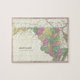 Puzzle Carte vintage du Maryland (1827)