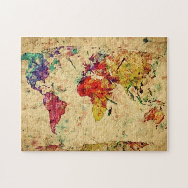 Puzzle Carte vintage du monde (Horizontal)
