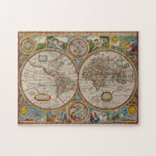 Puzzle Carte Vintage du monde (1662)